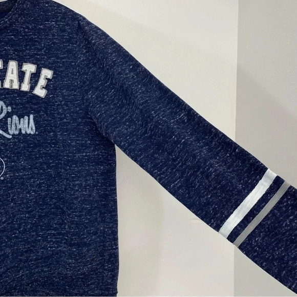 Penn State Woman Top Medium  Blue Nittany Lions Long Sleeve Hi Lo Knit Crew Neck - Picture 4 of 9